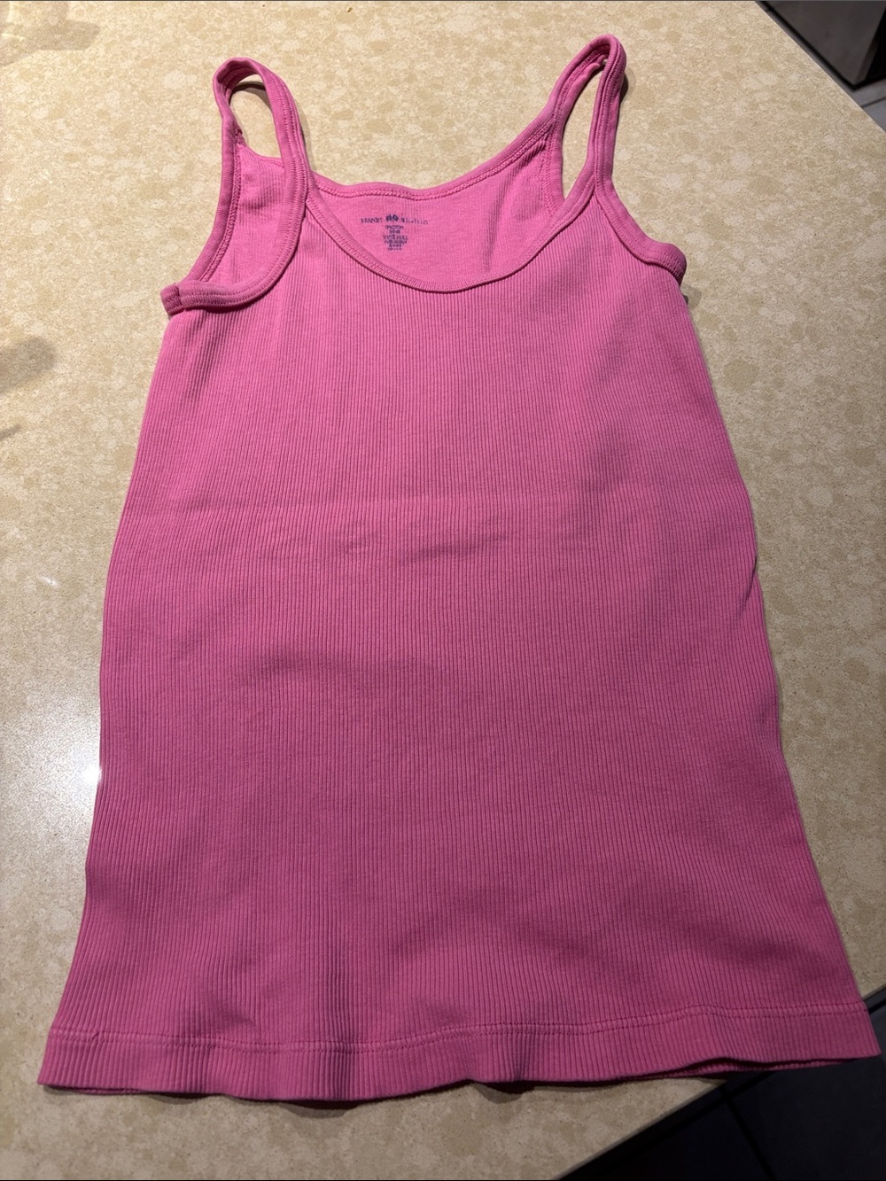 Brandy Melville Pink Ribbed Scoop Tank